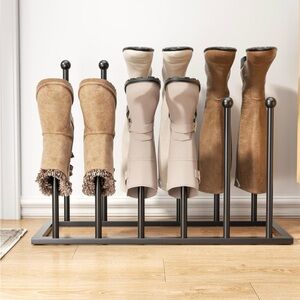 Minimalist Black Stainless Steel Boot Storage Rack - fits 6 pairs